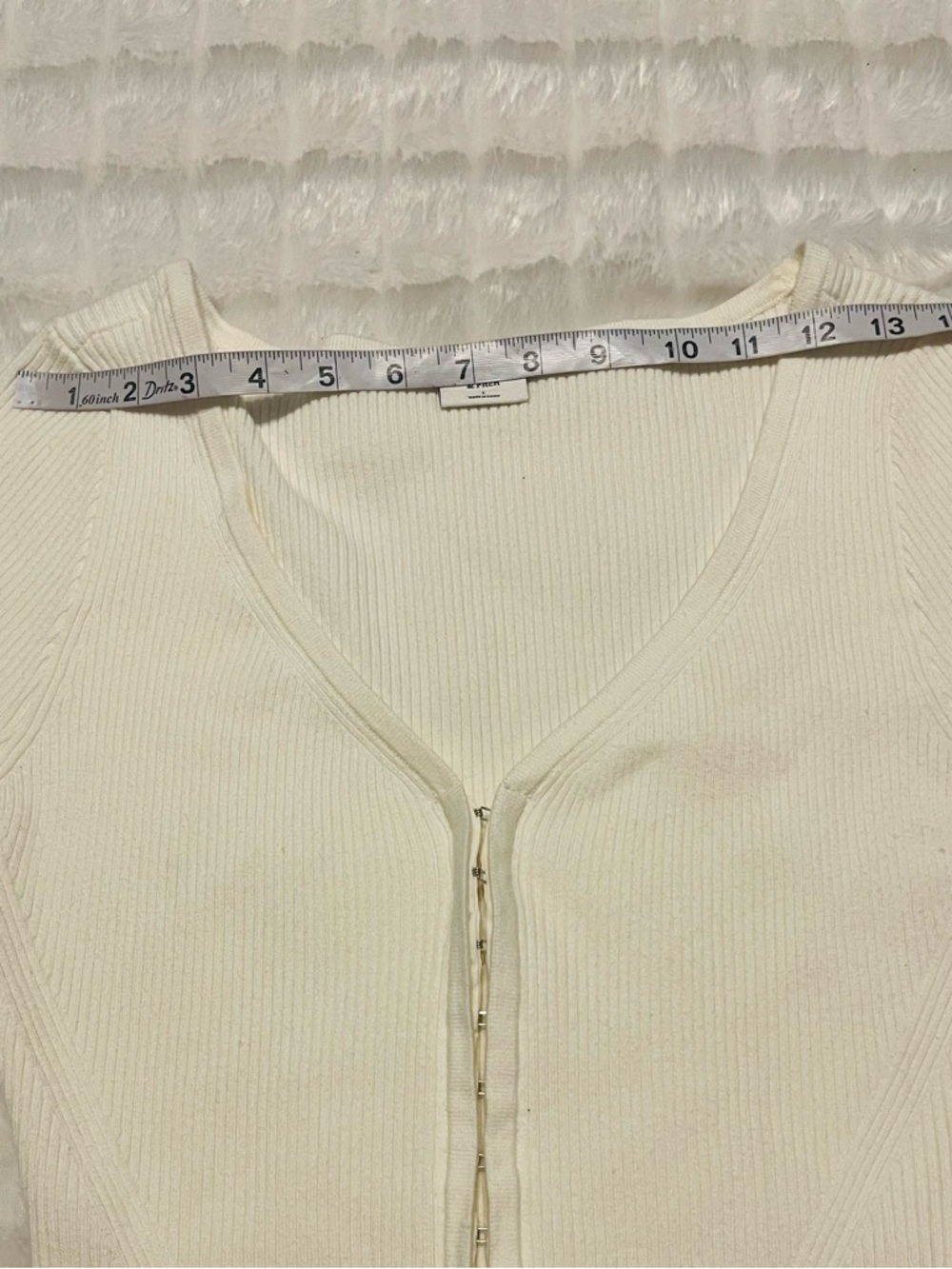 Abercrombie & Fitch Cream Ribbed  Bodysuit Womens size L - Picture 7 of 11